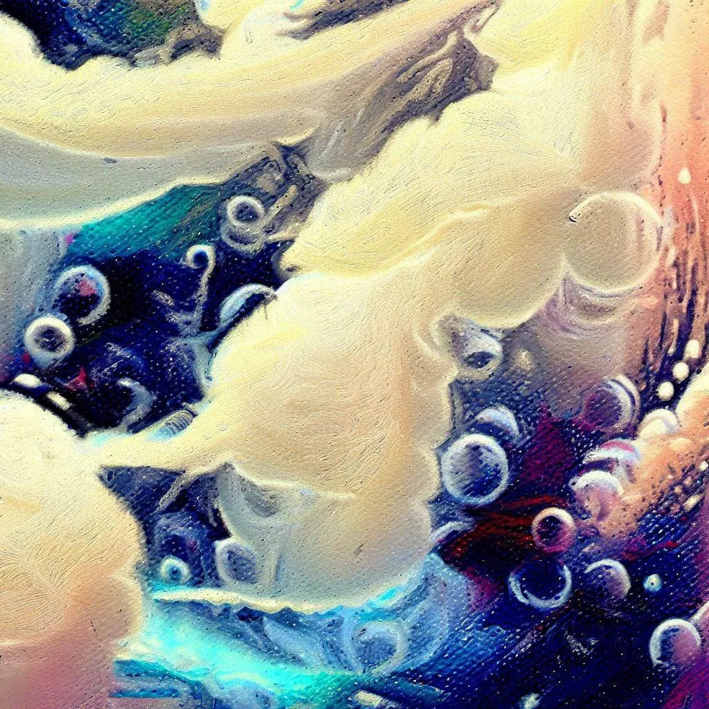 Abstract painting of bubble foam